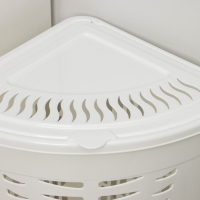 Корзина для белья угловая с крышкой, 45 л, 38&times;38&times;56 см, цвет белый