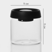 Банка стеклянная для хранения сыпучих продуктов с вакуумной крышкой &laquo;Плезир&raquo;, 600 мл, 10,5&times;11 см