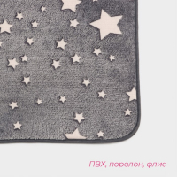 Коврик для ванной и туалета Доляна &laquo;Светящиеся звёзды&raquo;, 50&times;80 см, цвет серый, рисунок МИКС