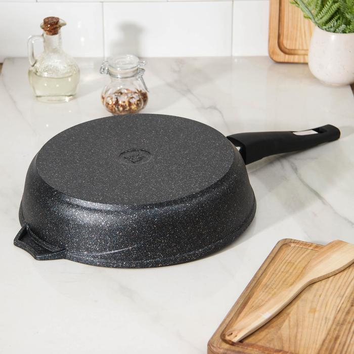 Сковорода &laquo;Гранит Star&raquo;, d=28 см, съёмная ручка, антипригарное покрытие, тёмно-синий