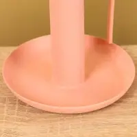 Подсвечник на 1 свечу текстурный с ручкой и блюдцем &laquo;Пудровый розовый&raquo;, 10&times;10&times;9.5 +/- 0.5 см