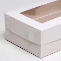 Коробка для макарун, с ложементом, белая 16.5&times;10.5&times;5.5 см