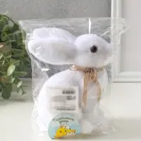 Сувенир пасхальный "Белый заяц с бантиком" 8х13х15 см