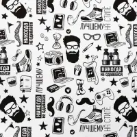 Крафт бумага "На стиле" черный цв. на белом фоне 0,72 х 10 &plusmn;5% м, 60 гр