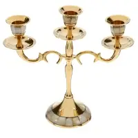 Подсвечник на 3 свечи перламутр 21см