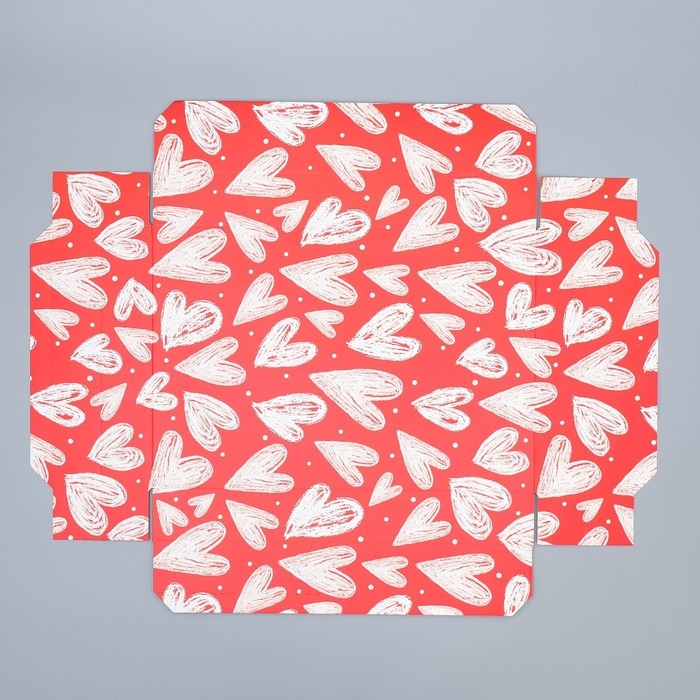 Коробка подарочная складная, упаковка, &laquo;Сердца&raquo;, 30 х 20 х 9 см