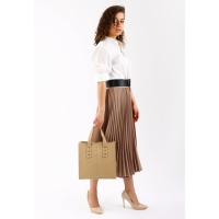 Сумка женская тоут на молнии, цвет бежевый