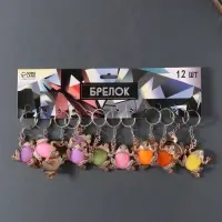 Брелок пластик "Лягушка красочная" МИКС 3,2х3,7 см