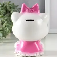 Копилка "Киска с бантом розовым" 17,5х12,5х11,5 см
