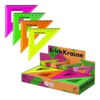 Треугольник 45*/ 7 см ErichKrause Neon Solid, пластик, микс из 4 цветов,