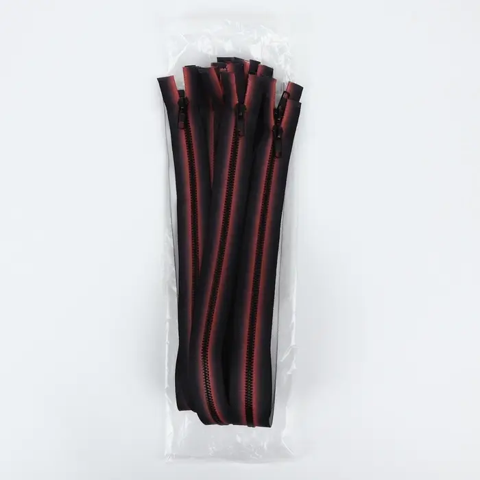 Молния &laquo;Трактор&raquo;, №5, разъёмная, замок автомат, 60 см, красная, чёрная