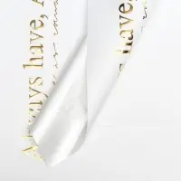 Пленка для цветов, 50&times;57 см, белая с золотым