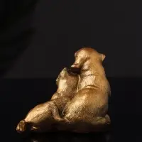 Набор статуэток "Гости, кошка и собака" 7 см, бронза