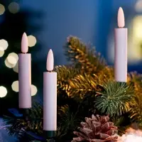 Светодиодные &laquo;Свечи на прищепках&raquo; 10 см, набор 10 шт, 10 LED, от батареек АААх10, пульт, свечение тёплое белое