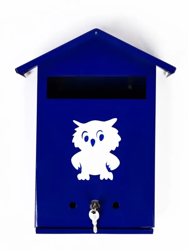 Ящик почтовый с замком, вертикальный "Филин", синий