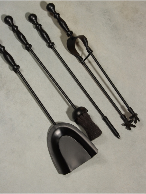 Каминный набор "Дым" сталь, 4 предмета, 14х14х64 см