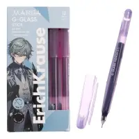 Ручка гелевая ErichKrause "G-Glass Stick Manga" черная, игольчатый узел 0.5 мм, увеличенный запас чернил, микс