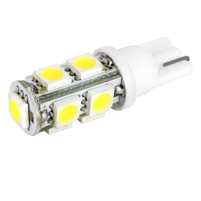 Лампа светодиодная T10(W5W), 12В 9 SMD диодов, без цоколя Skyway, ST10-9SMD-5050, S08201131
