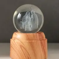 Сувенир стекло свет "Шар. Рождение" 6хLED шар d=6 см, крутится, USB 7х7х10 см