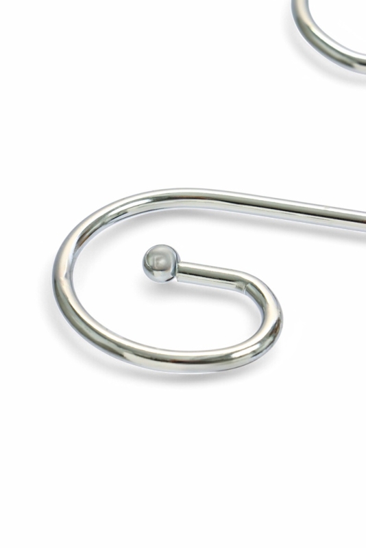 Подставка для бокалов, серебристая с коричневым основанием, на 6 бокалов