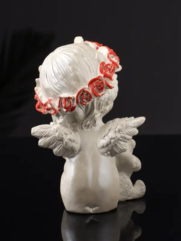 Фигура "Ангел с мишкой большой", 13х8х7 см, перламутр