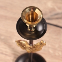 Подсвечник на 1 свечу " Золотой гребешок" латунь, черный с золотом 6х6х21,5  см