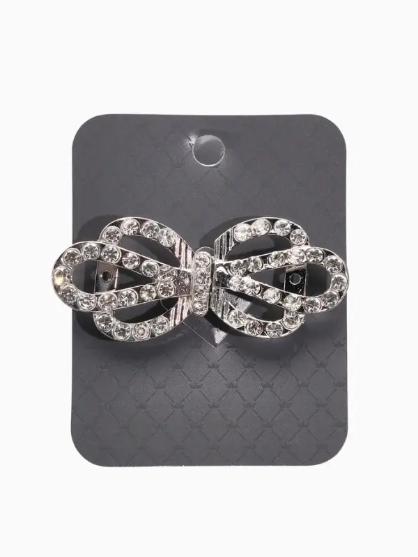 Зажим для кардигана "Ажур", корона, цвет белый в серебре