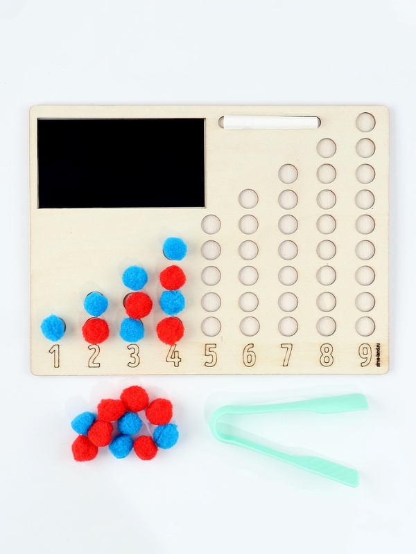 Развивающий набор "Учимся считать" с бомбошками 28*21см