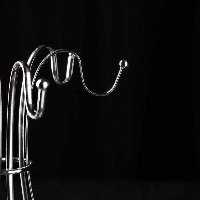 Подставка для кружек Доляна, на 6 предметов, 21&times;21&times;25 см, цвет хромированный