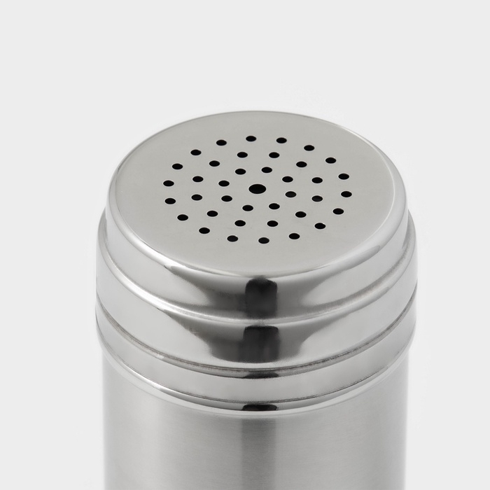 Баночка для сахарной пудры и корицы, 400 мл, нерржавеющая сталь, серебристая