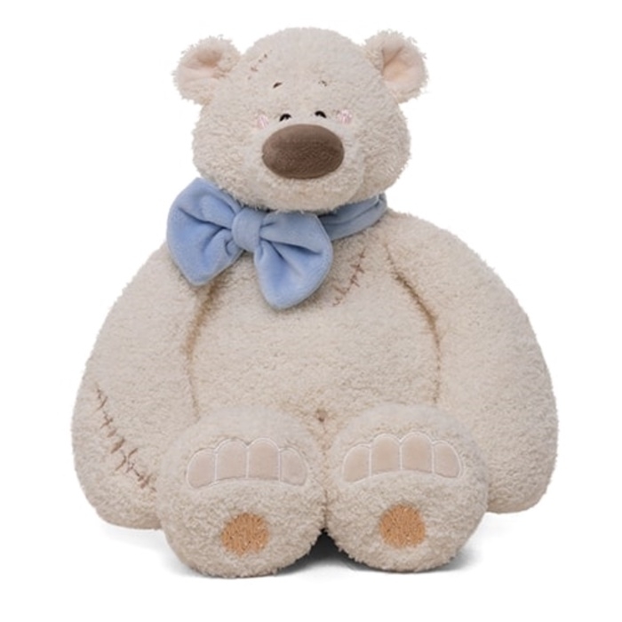 Мягкая игрушка "Медведь Тато с бантом", цвет голубой, 30 см МБТато/30/гл