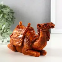 Сувенир полистоун "Верблюд с седлом с сумкой" под дерево 19х7,2х9,8 см см
