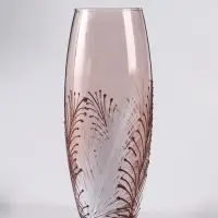 Ваза &laquo;Креман&raquo; овал, шоколад, h=26 см, стекло, светло-коричневая