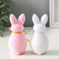 Декор пасхальный "Два кролика с бантиками" набор 2 шт 4х4,5х10,5 см