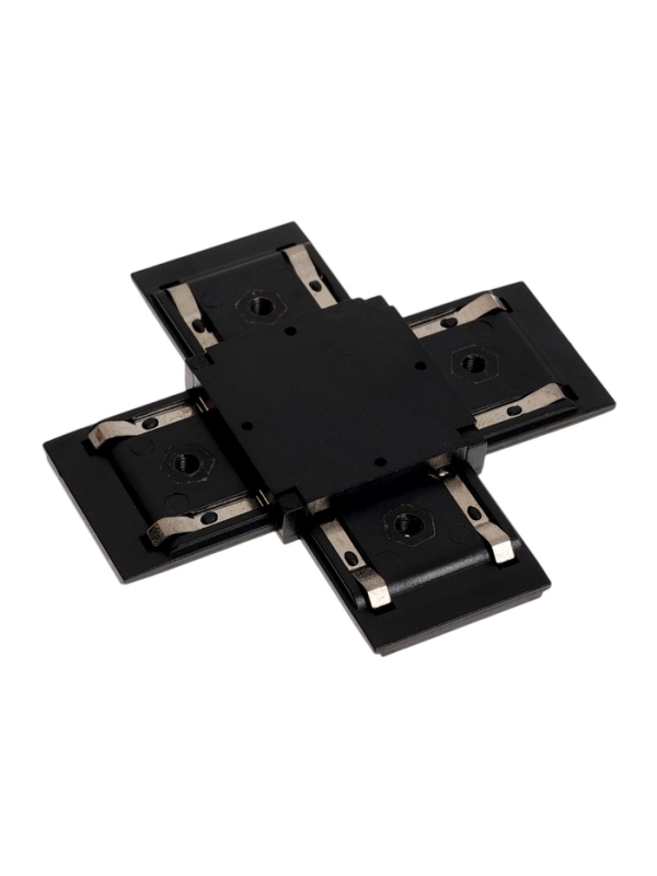 Коннектор крестообразный для шинопровода, серия "Flat", черный