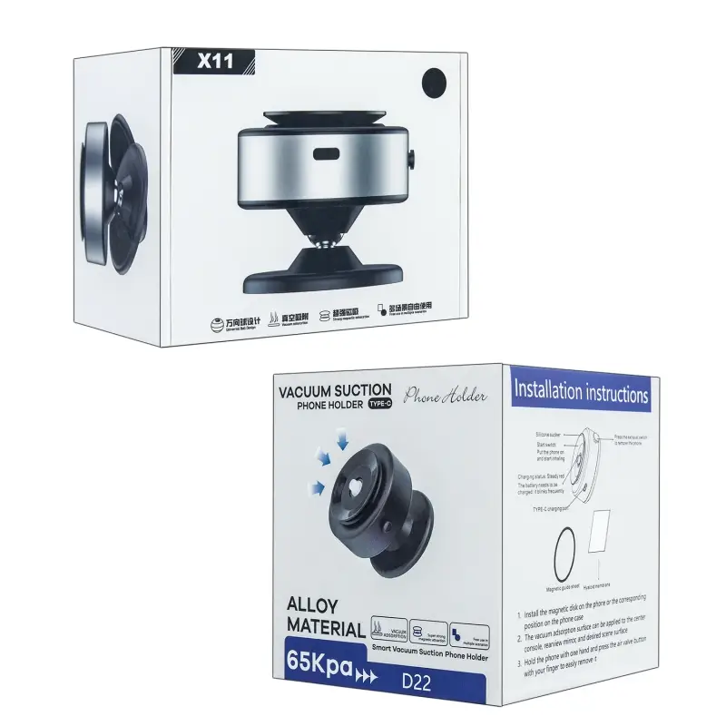 Держатель для телефона вакуумный MagSafe X11/D22 черный (57шт/кор)