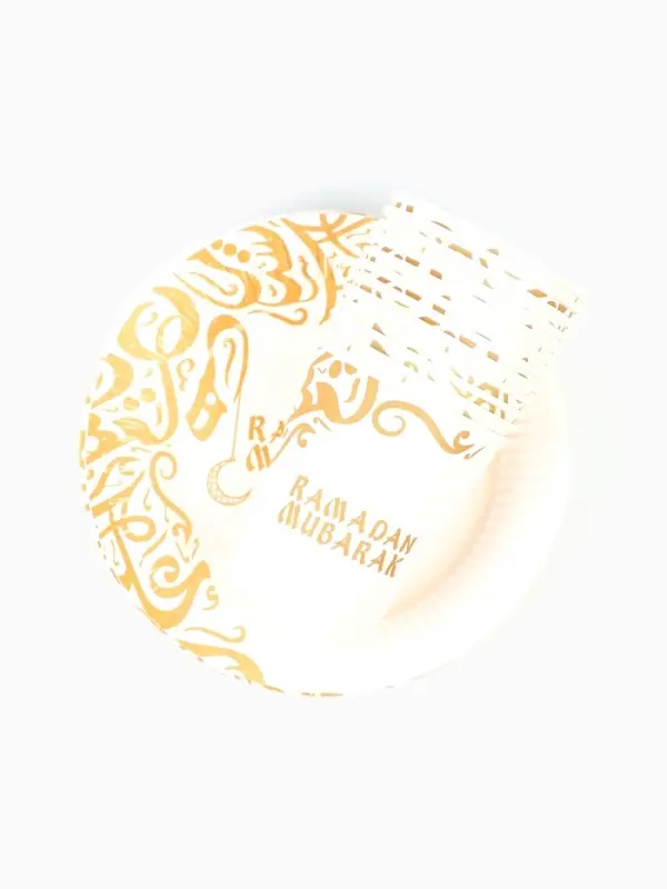 МП Набор бумжаной посуды &laquo;Ramadan Mubarak&raquo;, белый, 12 персон