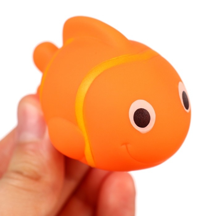 Набор резиновых игрушек для ванны &laquo;Рыбка клоун&raquo;, 10 см, с пищалкой, 5 шт, Крошка Я