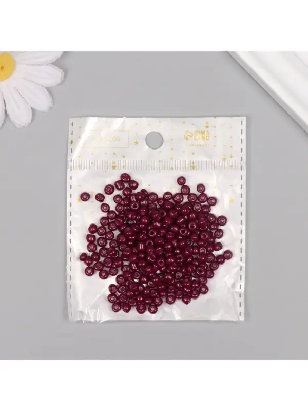 Бисер круглый размер 6/0 "Сливовый" 20 гр