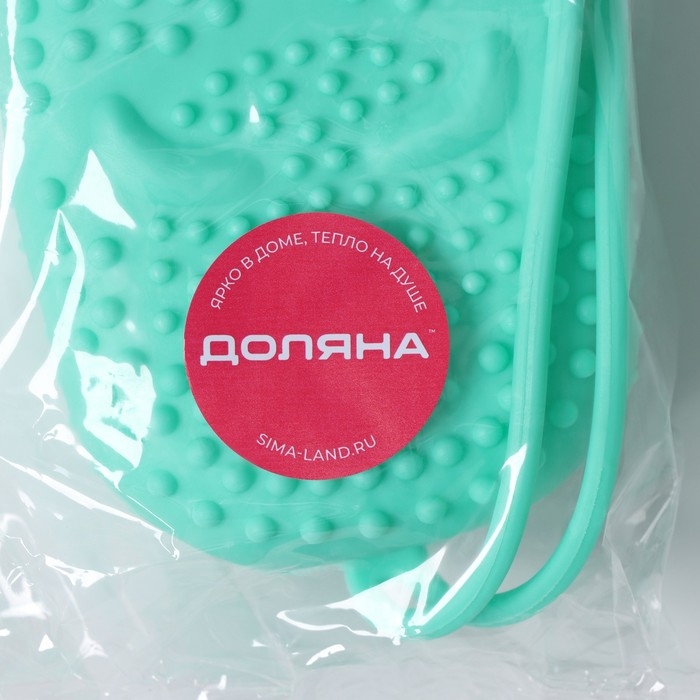 Щётка силиконовая для тела с поролоном Доляна &laquo;Мышонок&raquo;, цвет зелёный