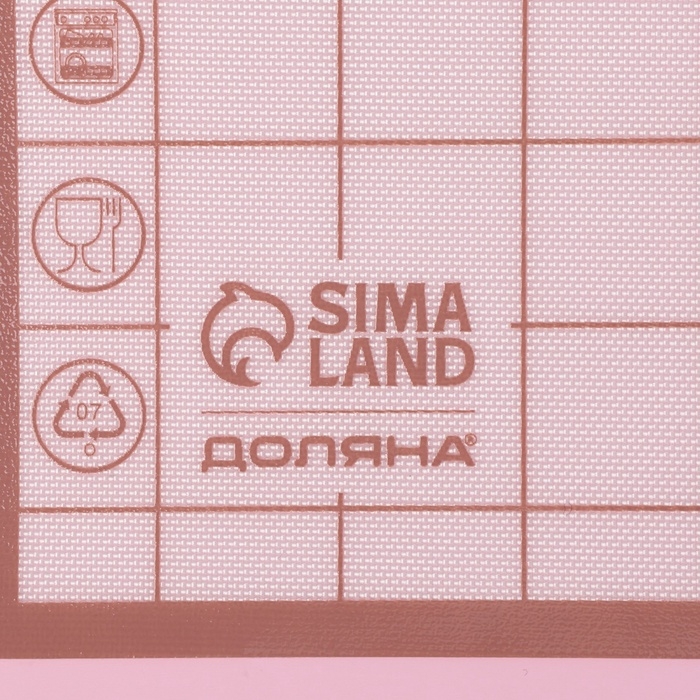 Коврик для выпечки армированный с разметкой Доляна &laquo;Безе&raquo;, силикон, 40&times;33&times;0,04 см, белый/кофейный