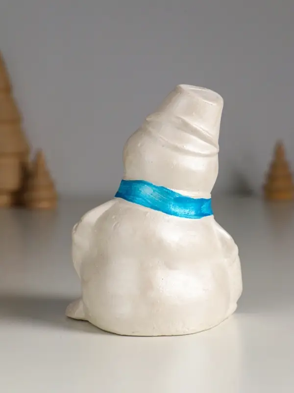 Фигура гипс "Снеговик" 10х6 см,  перламутр