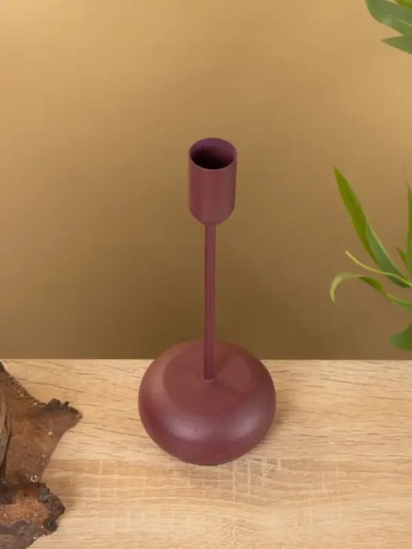 Подсвечник на 1 свечу текстурный "Баклажановый" 8х8х20 см