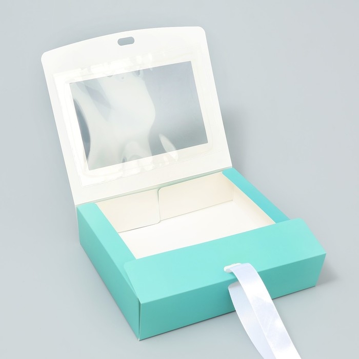 Коробка-фоторамка подарочная складная, упаковка, &laquo;Тиффани&raquo;, 20 х 18 х 5 см