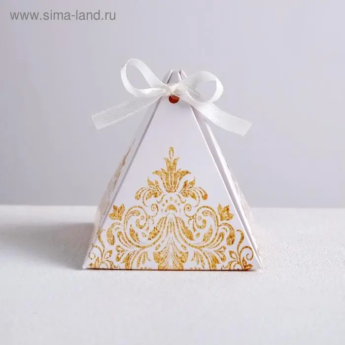 Коробка бонбоньерка, упаковка подарочная, &laquo;Роскошь золота&raquo;, 7 х 7 х 7.5 см