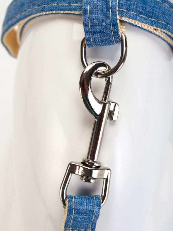 Комплект амуниции "Жаккард", поводок 120 х 1,5 см, синий