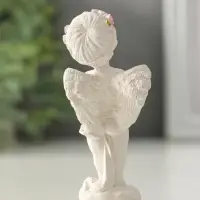 Фигура "Ангел с сердцем стоит" 8см, белый