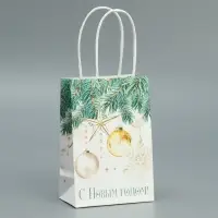 Пакет подарочный новогодний крафтовый &laquo;Роскошь Нового года&raquo;, 15 х 10 х 6 см