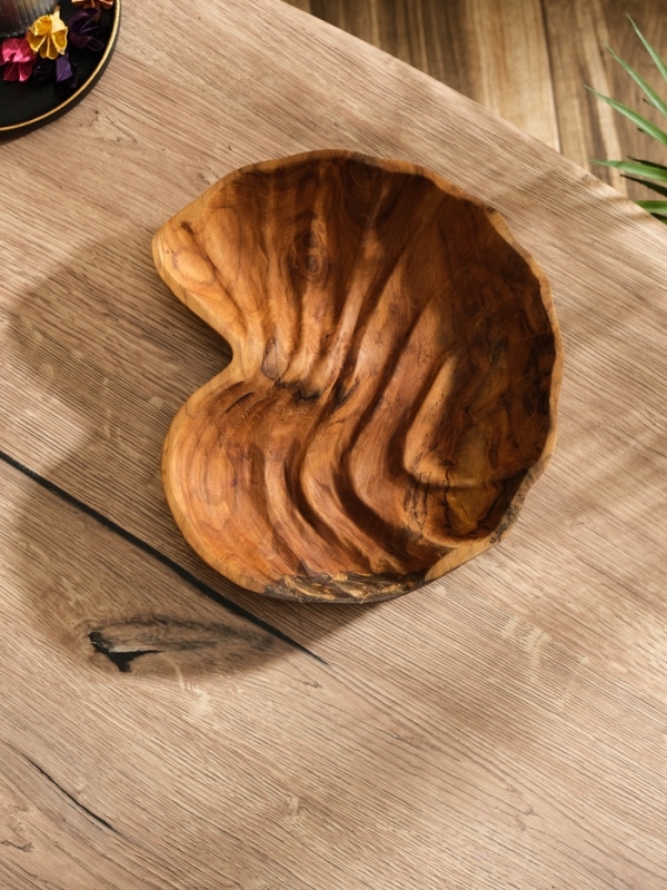 Тарелка "Ракушка" дерево Джати, 25х22х5 см, цв. коричневый
