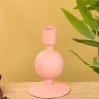 Подсвечник на 1 свечу "Пудровый" с 1 сферой 7,5х7,5х11,5 см